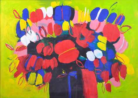 Fiori fondo verde, 1972