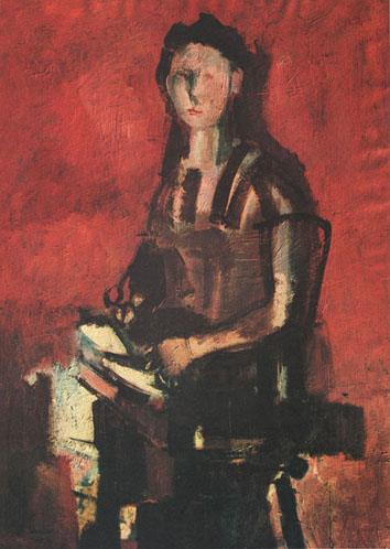 Figura fondo rosa, 1959