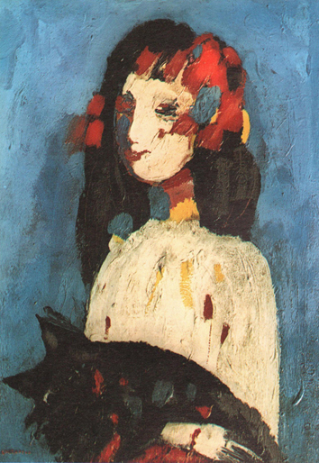 Giovanetta con gatto, 1954