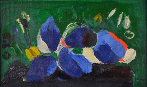 Natura morta fondo verde, 1971